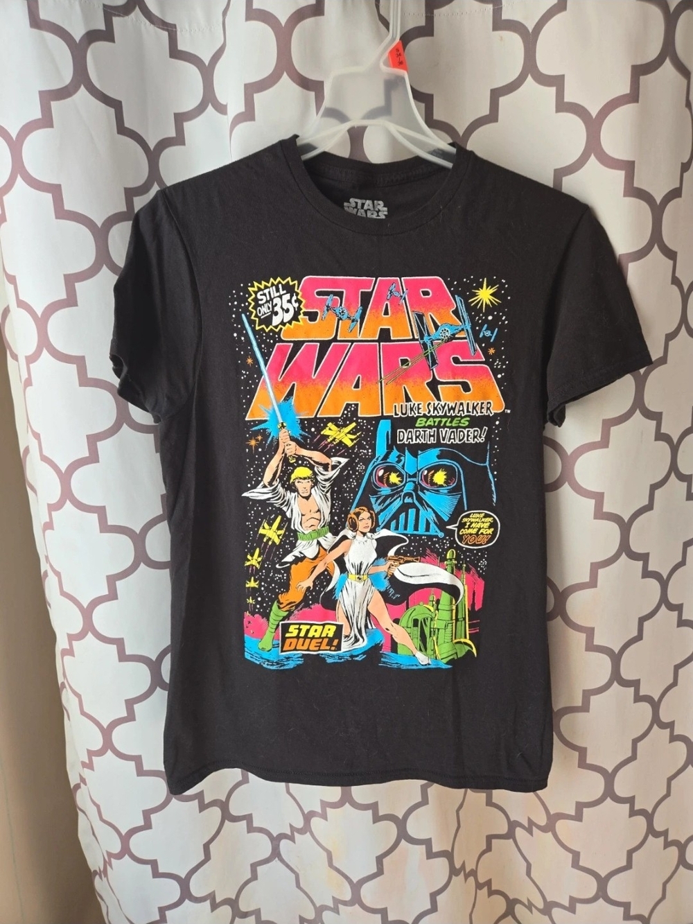 Star Wars Black Tee with Vibrant Retro Comic Print